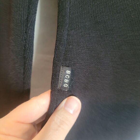 BCBG MaxAzria Y2K Button Up Preppy Cardigan Women Small Black Pink Dark Academia - Picture 11 of 13